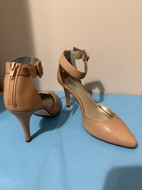 Style & Co. Nude Pointed-Toe Ankle-Strap Heels